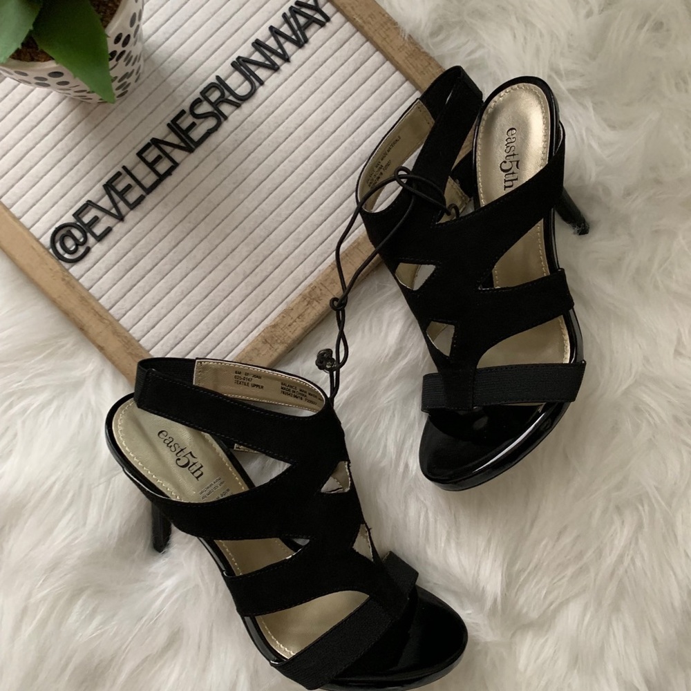 Strappy Heel Open Toe Stiletto Black
